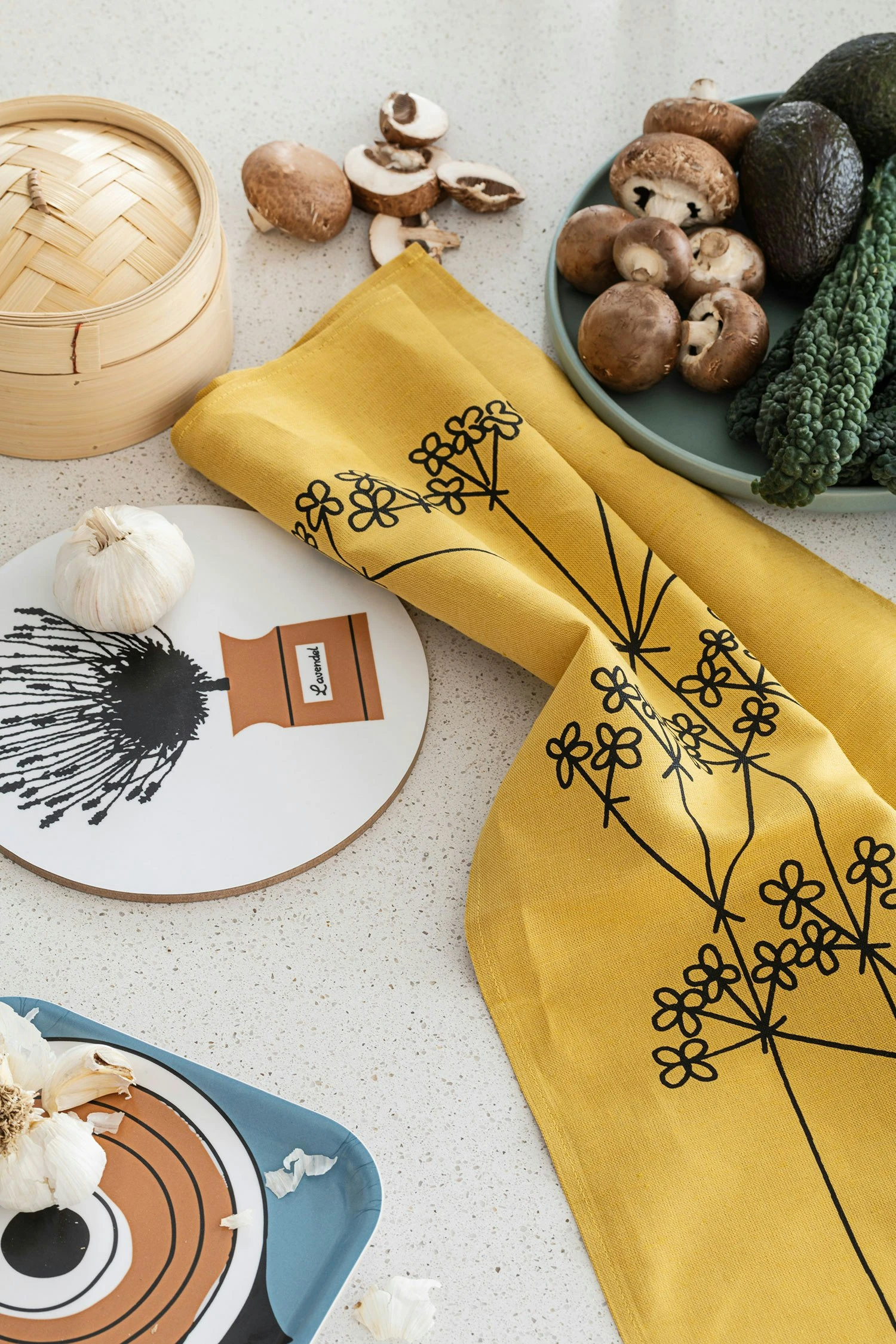 Picknick Elements Kitchen Towel, Ochre 4 Picknick Elements Kitchen Towel, Ochre – Bild 2