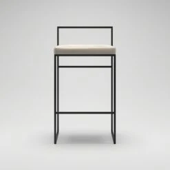 Barhocker Mit Rückenlehne 80 Cm, Schwarz / Beige Samt -Einrichtungsgeschäft department barhocker niedrig hoch ruckenlehne 114