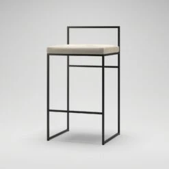 Barhocker Mit Rückenlehne 80 Cm, Schwarz / Beige Samt -Einrichtungsgeschäft department barhocker niedrig hoch ruckenlehne 115