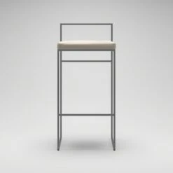 Barhocker Mit Rückenlehne 90 Cm, Grau / Beige Samt -Einrichtungsgeschäft department barstuhl mit hoher ruckenlehne schwarz 192