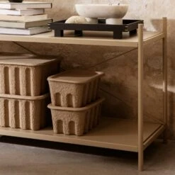 Ferm LIVING Paper Pulp Kisten 28x18 Cm, 2-er Set -Einrichtungsgeschäft ferm living paper pulp box small set of 2 brow 2