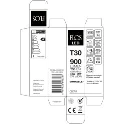 Flos RAKE3L1003261001 LED E14 T30 7.5W 900lm Proxima 2700K Dimmable