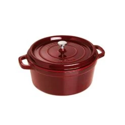 Staub Runde Kochtopf Aus Gusseisen 5,2 L, Dunkelrot